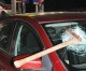 Salem attack! Ax embedded in windshield